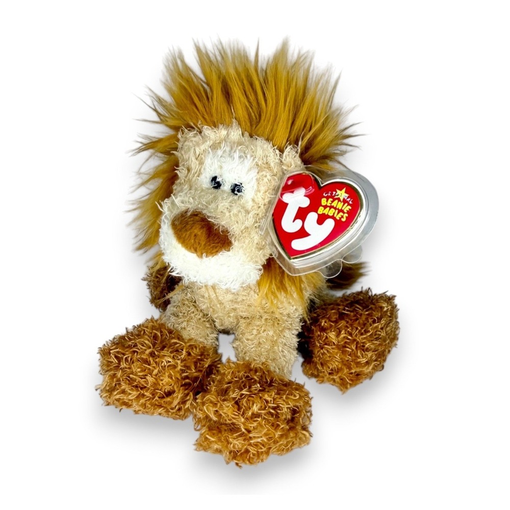 Groowwl the Lion | Shaggy Mane King | Mint Heart Tag TY Beanie Baby